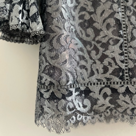 Gorgeous Vintage WHBM Floral Embroidered Shimmer Lace Mini Dress - Picture 3 of 3